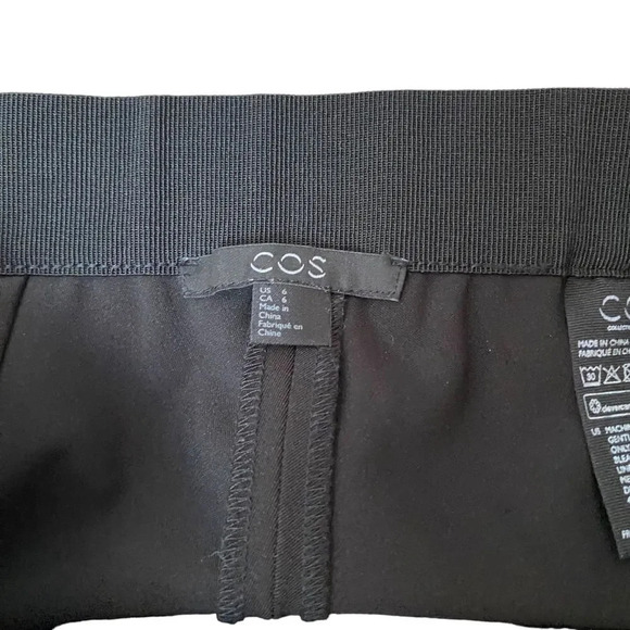 COS Slim Fit Black Stretch Pants Minimal Modern Trousers Size 6 - Picture 4 of 8